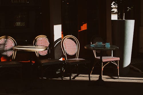 Black Wooden Tables and Chairs