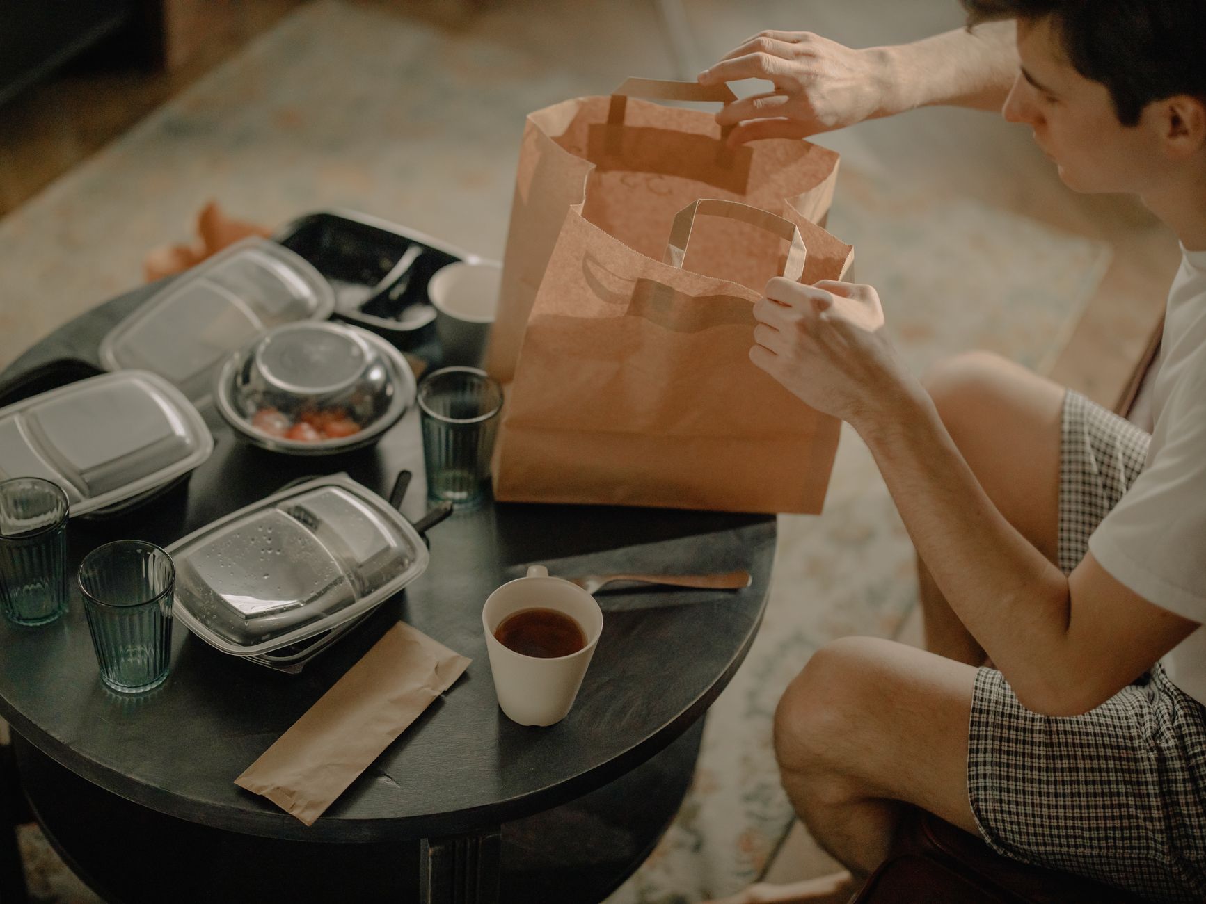 food delivery takeout bag photograph for this story