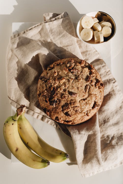 Gratis lagerfoto af bagt godt, banan brød, bananer