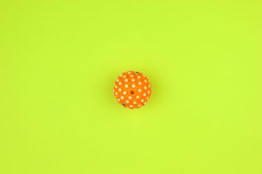 Orange and White Polka Dot Round Ornament