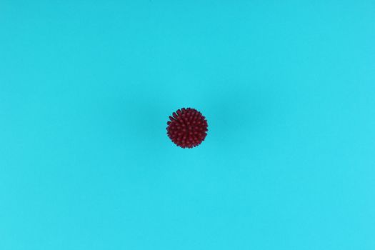 Black Round Ornament on Blue Surface