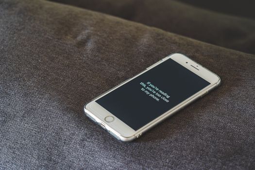 Humorous Slogan on Smartphone