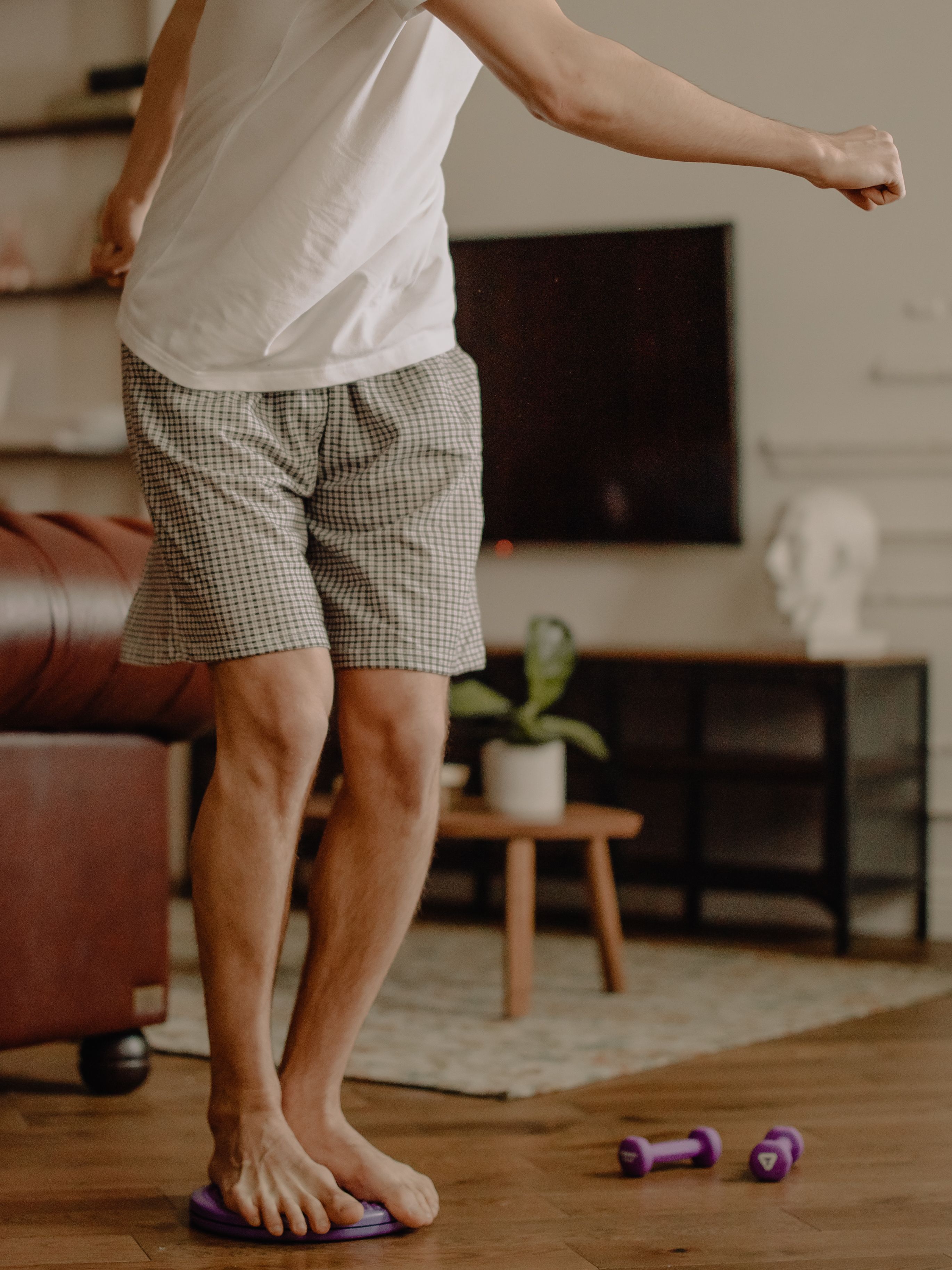 Stretching and balancing at home