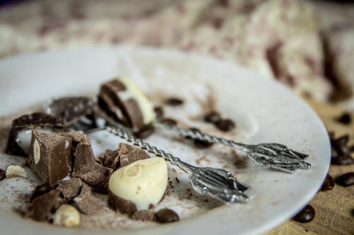 Chocolate Bars on Ceramic Plate