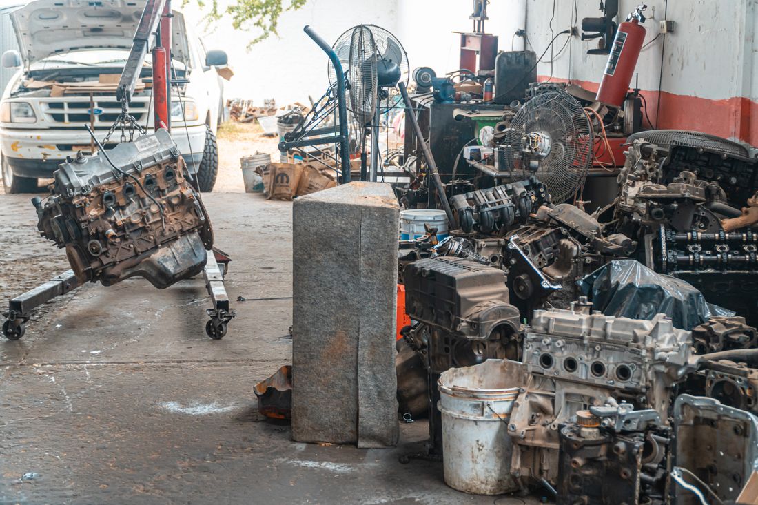Workshop stocked with machine spare parts