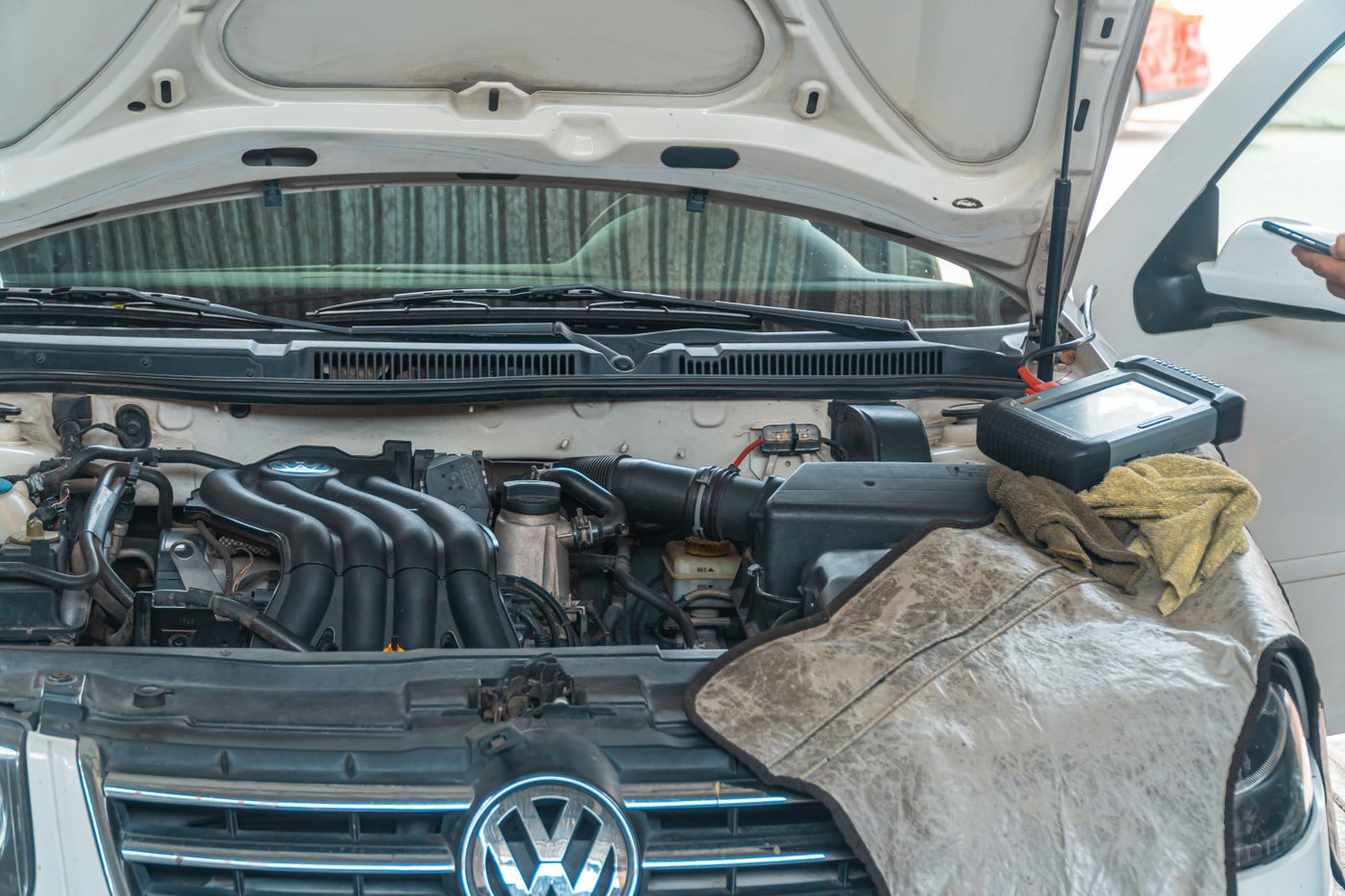 Performance car engine bay and accessories