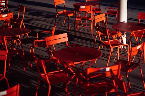 Red Tables and Chairs in the Room