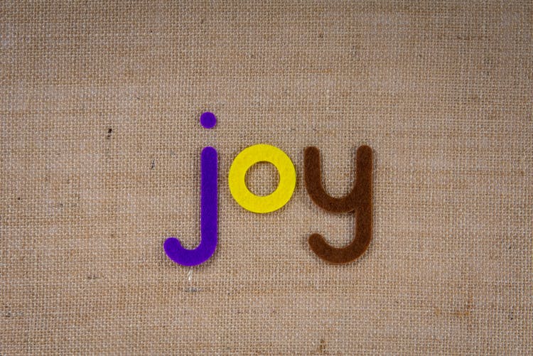 Word Joy In Colorful Cutouts