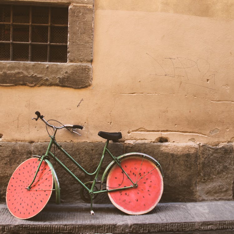 A Bike With Watermelon Wheels