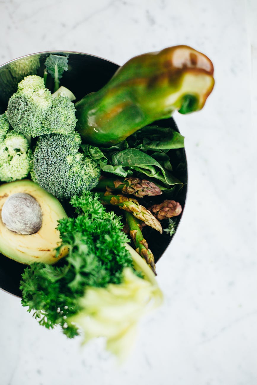 green vegetables in a bowl to help nourish the body while detoxing from sugar