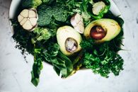 Green Vegetable on White Ceramic Plate