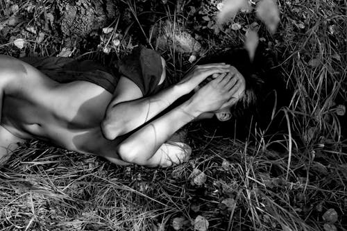 Základová fotografie zdarma na téma černobílý, krásný, ležící na boku