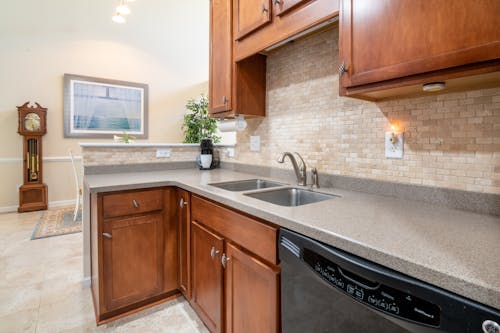 Photograph of a Kitchen Counter with a Sink