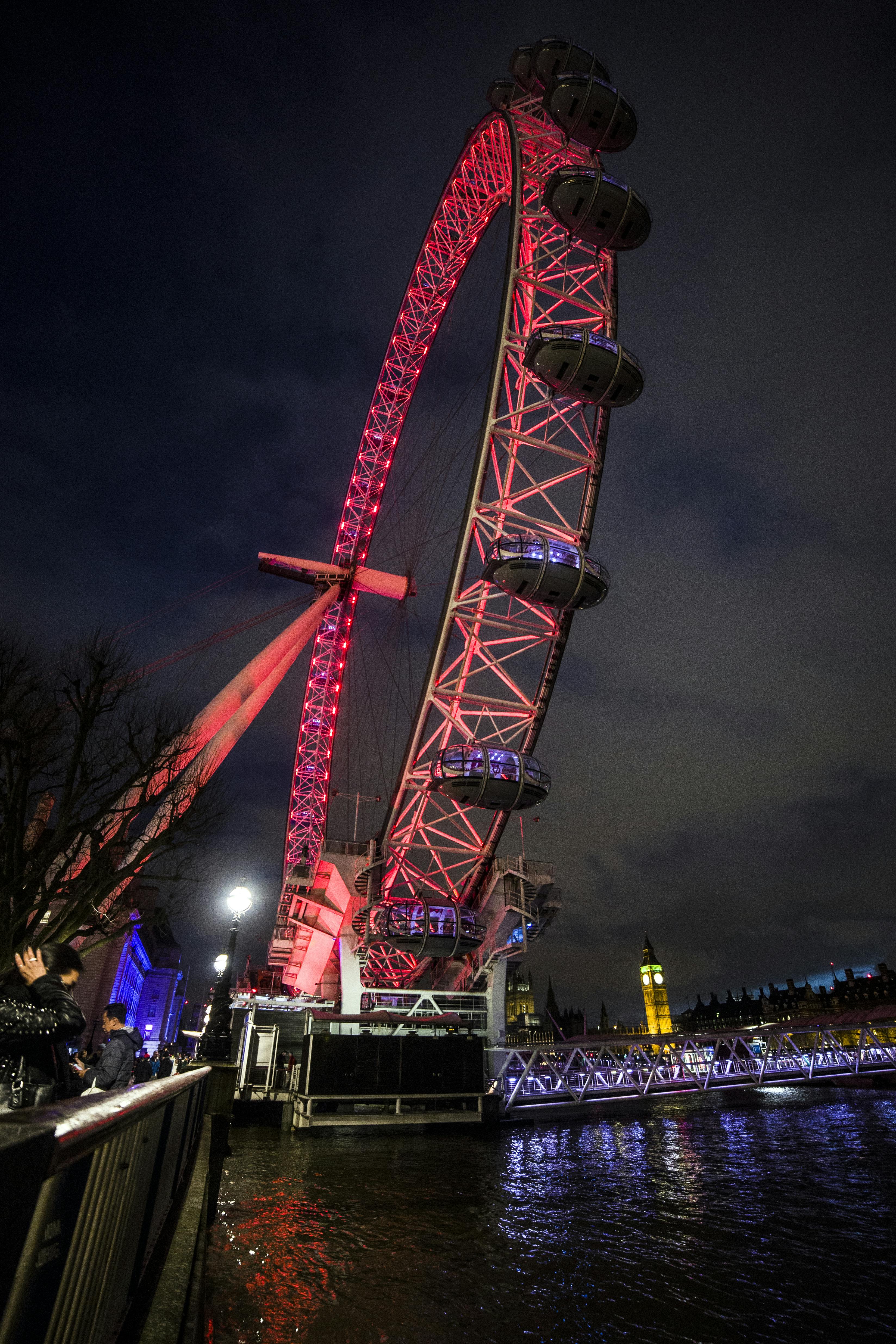 london eye at night inside