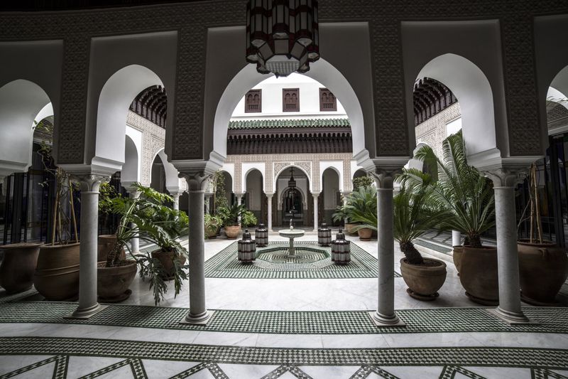 Romantic riad courtyard Morocco honeymoon