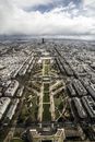 Amazing view of famous Elysian Fields in Paris
