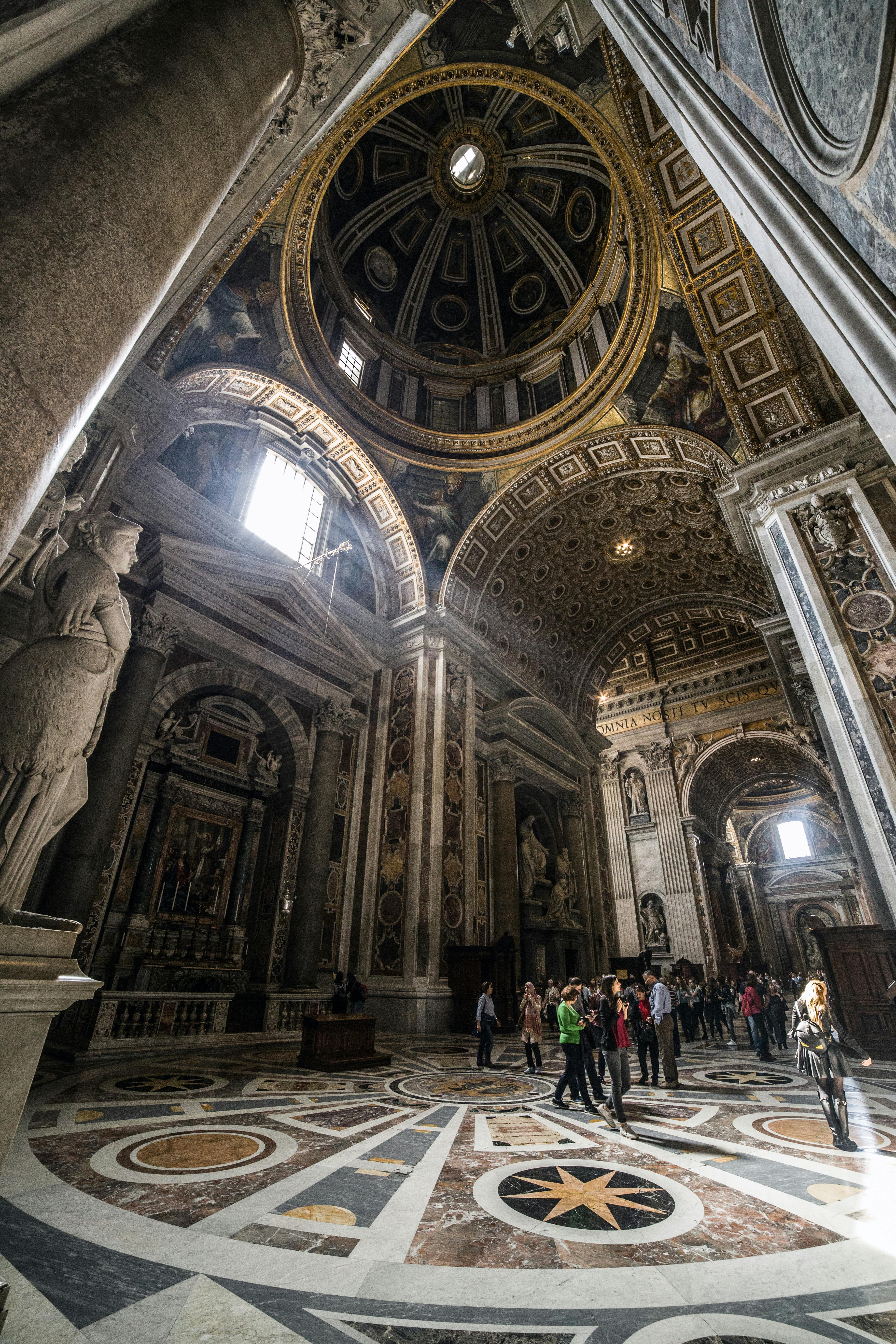 interior design of ornamental arched cathedral