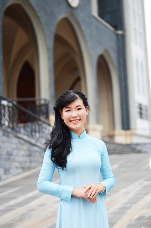 Photo Of Woman Wearing Sky Blue Dress