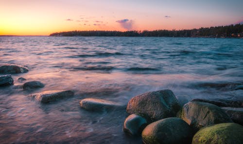 Time-Lapse Photo Of Stream During Dawn 