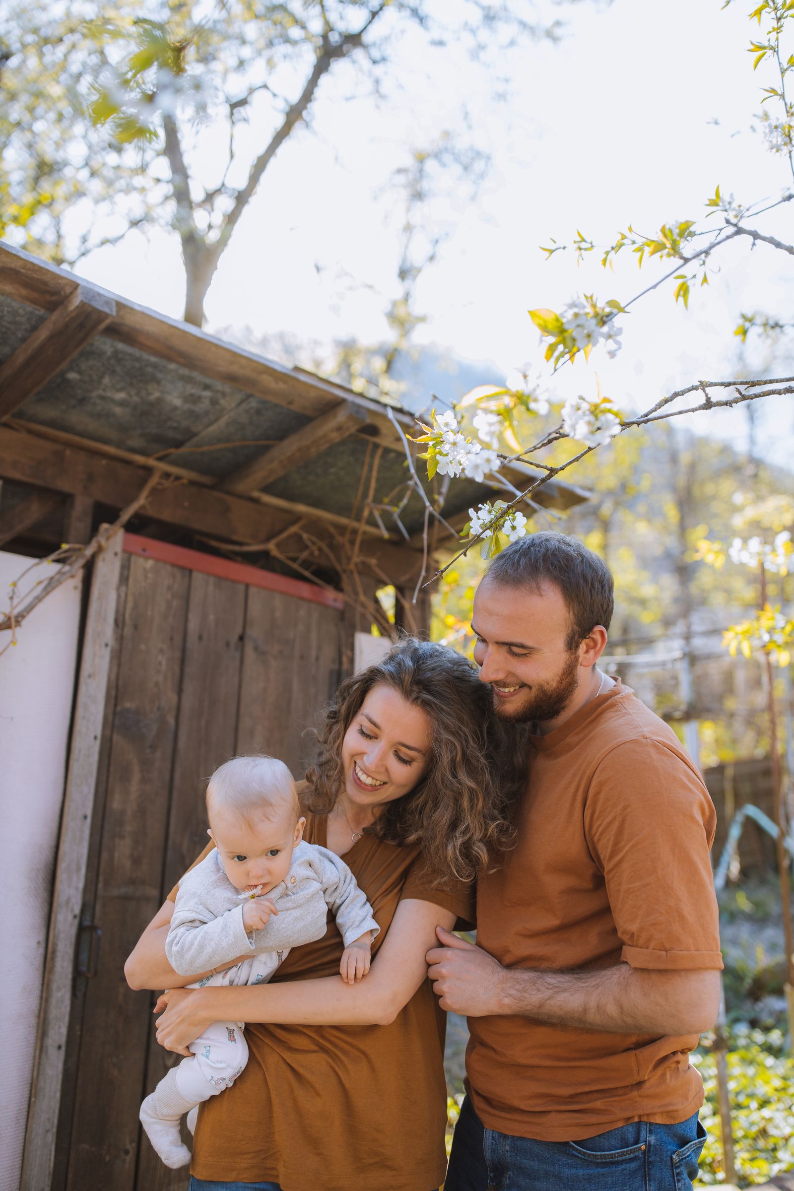 Happy family enjoying time together outdoors