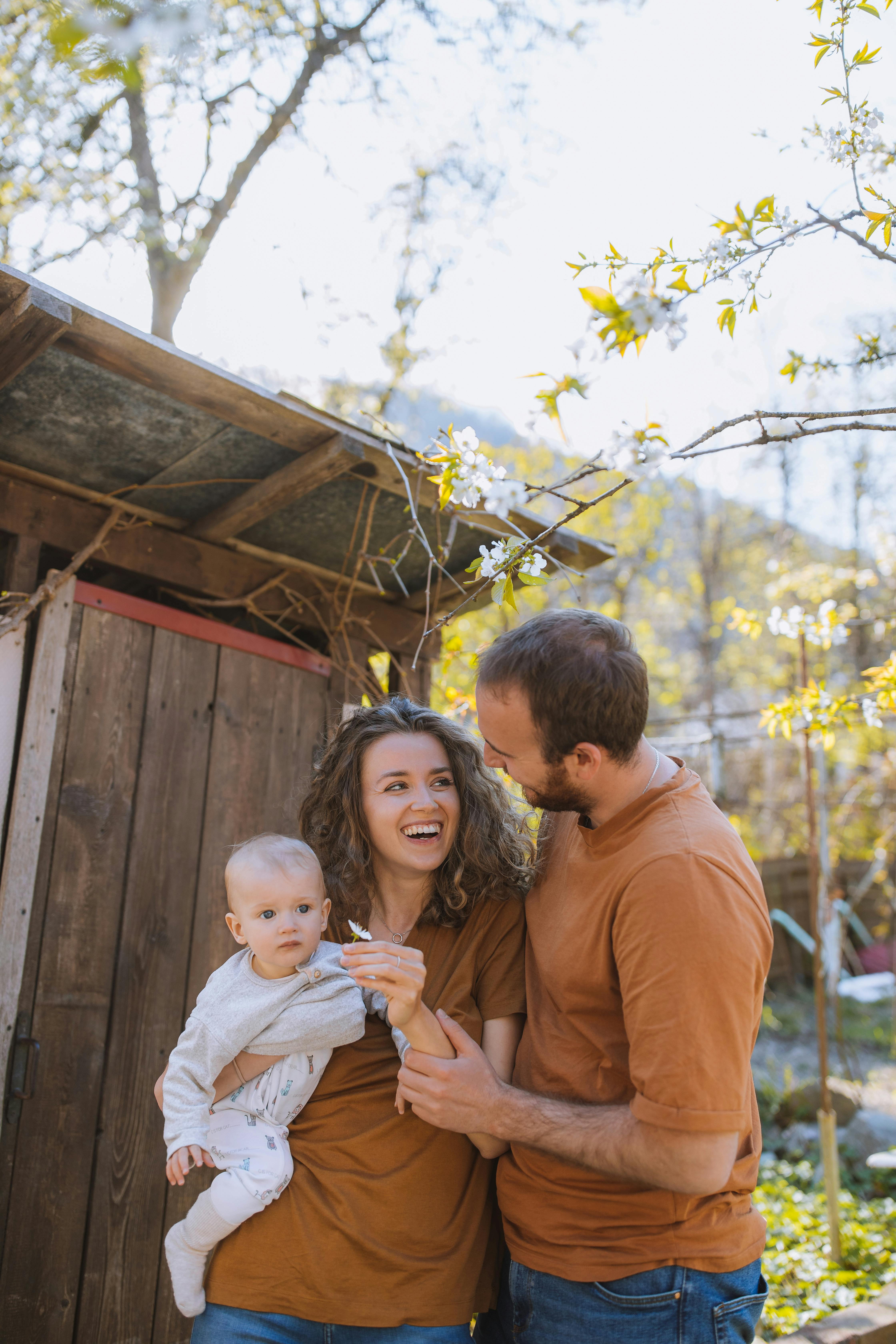 happy family outdoors