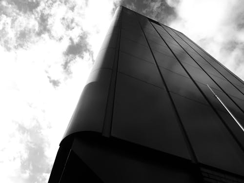 Grayscale Photo of High-rise Building