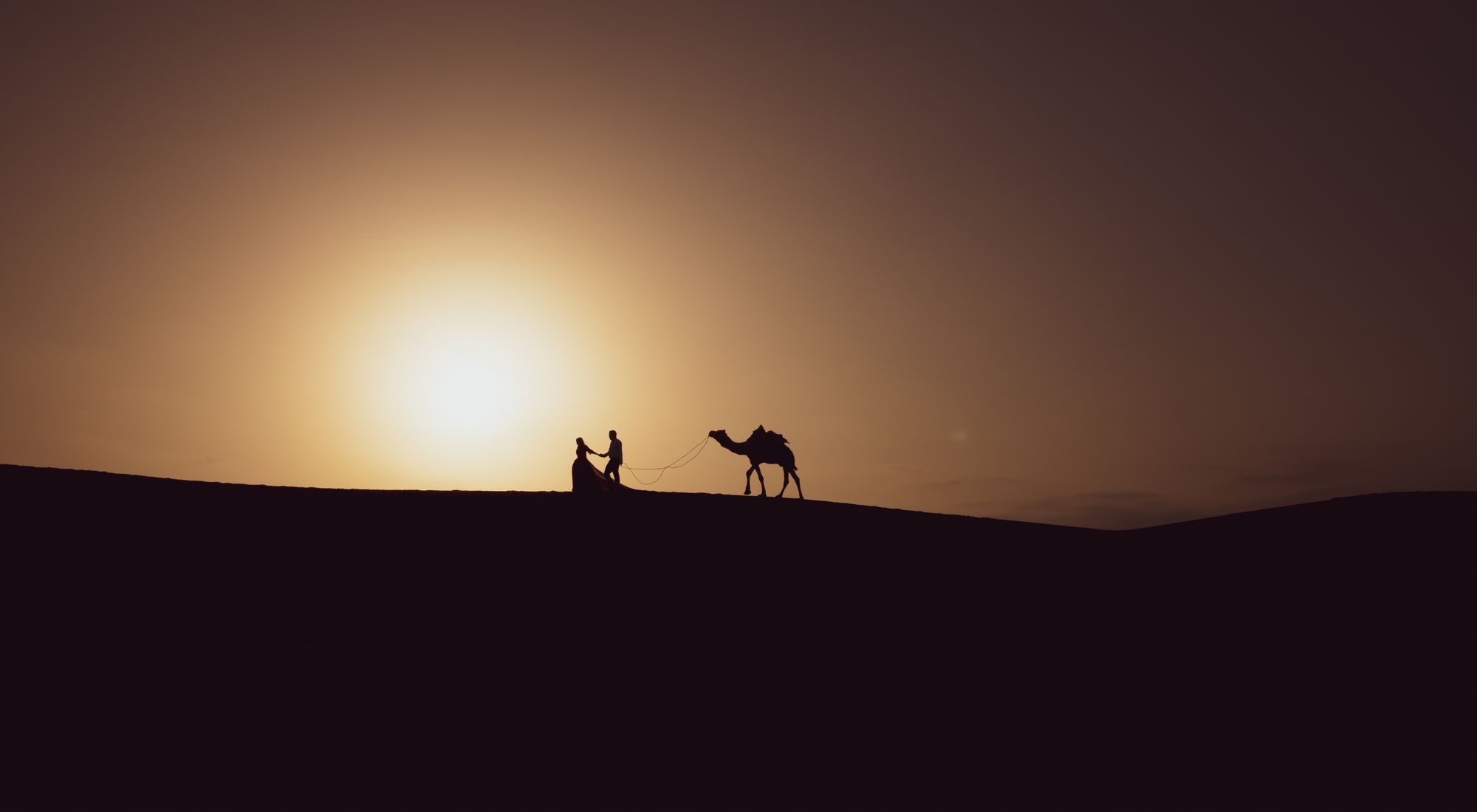 Travellers taking in a mountain view