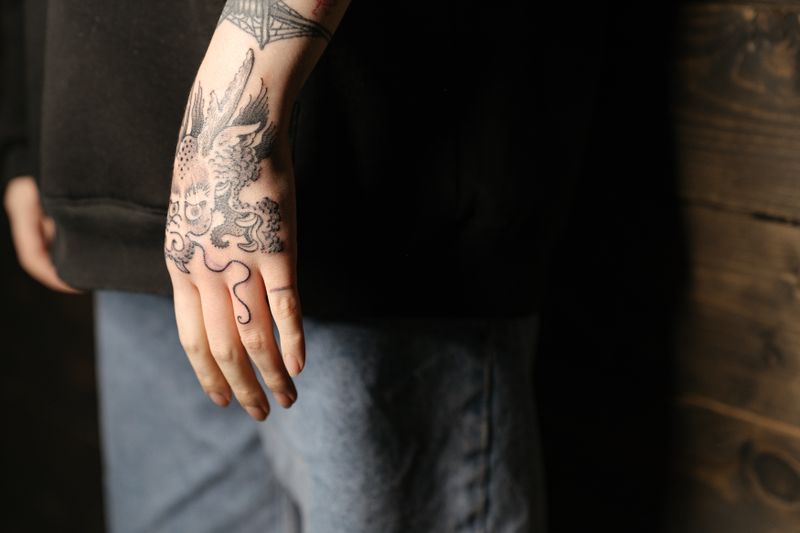 Tattoo art close-up