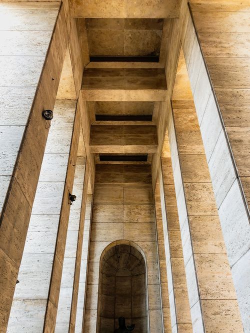 Free Detailed architectural view of a stone facade in Rosario, Argentina. Stock Photo