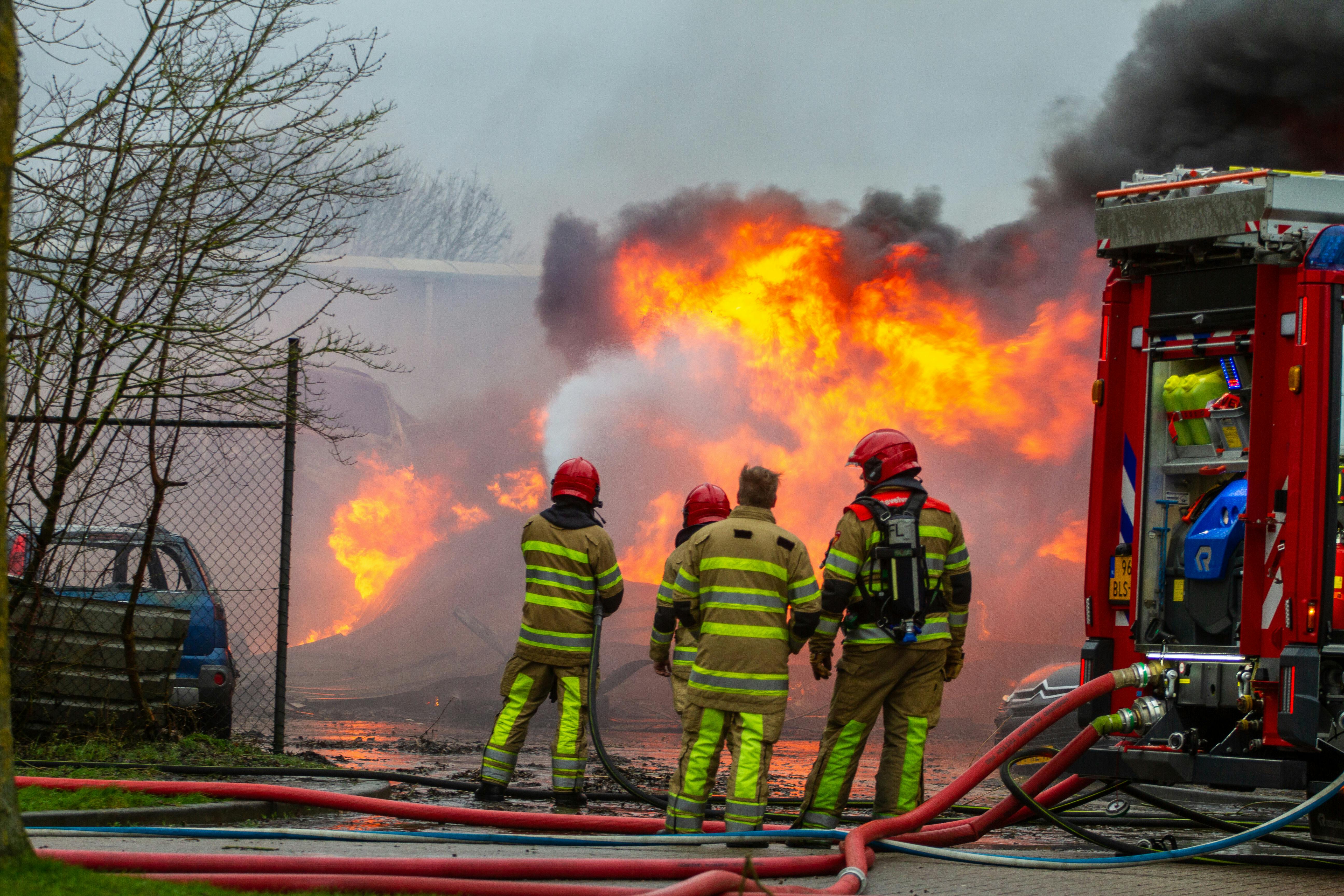 firefighters putting out fire