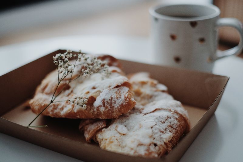 Office morning tea catering box filled with fresh pastries