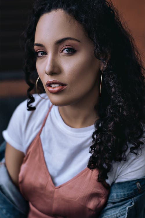 Woman Wearing Round Earrings