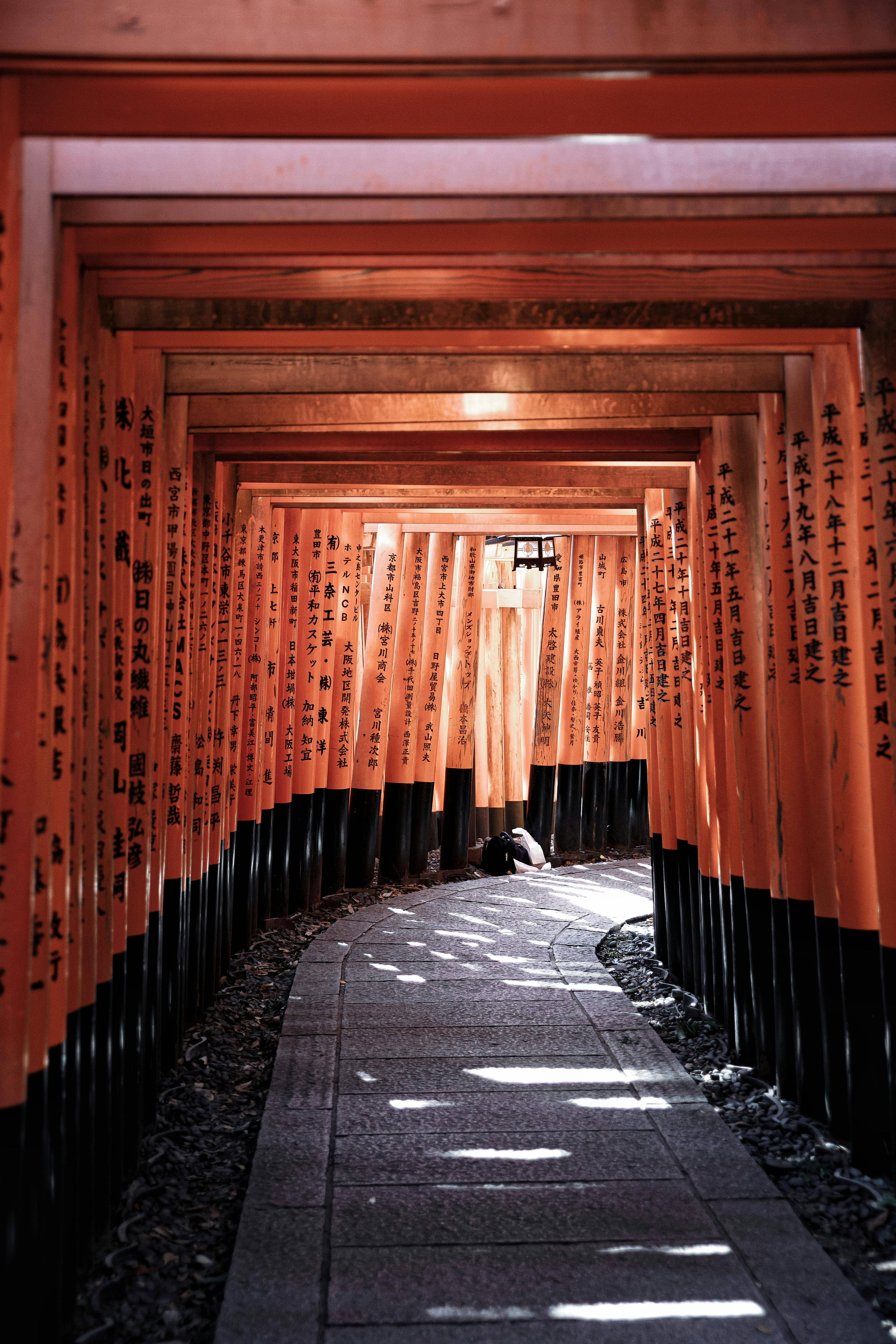 Orange And Black Hallway With Orange Walls Free Stock Photo