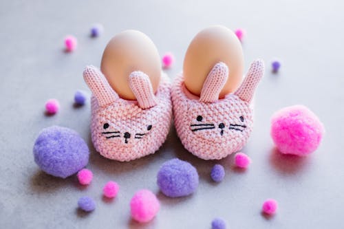 Eggs on a Handmade Crochet