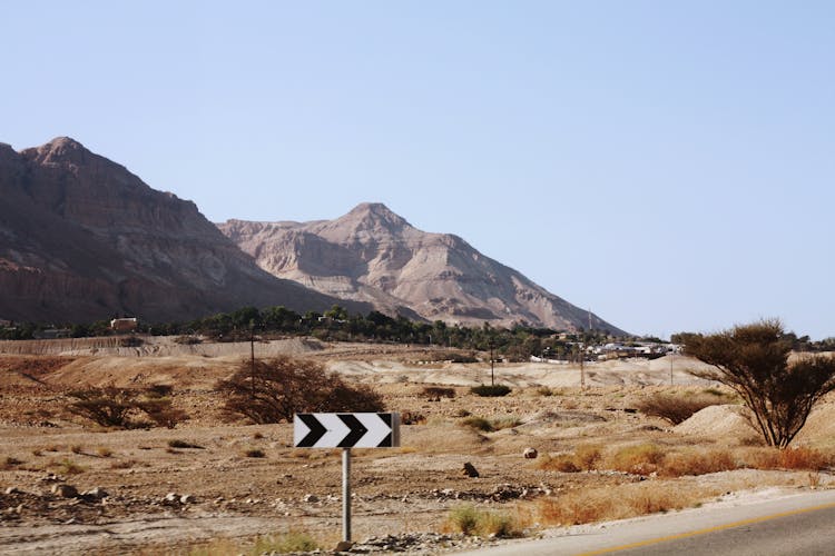 A Road Sign On The Desert