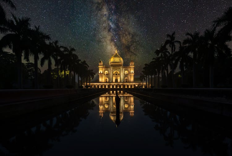 Beautiful Mosque During Night Time