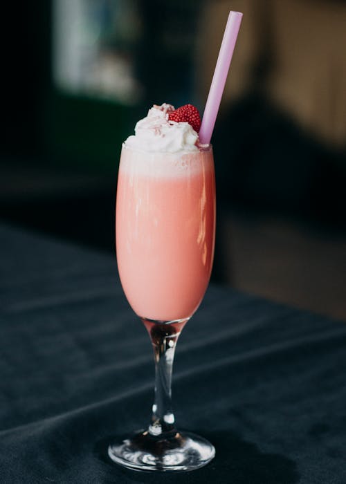 Strawberry Shake on a Clear Glass