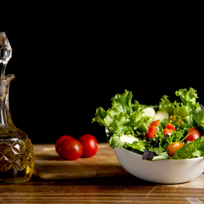 Butter Lettuce Salad with Heirloom Tomato and Basil Oil