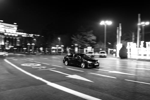 Free stock photo of bnw, car, long exposure