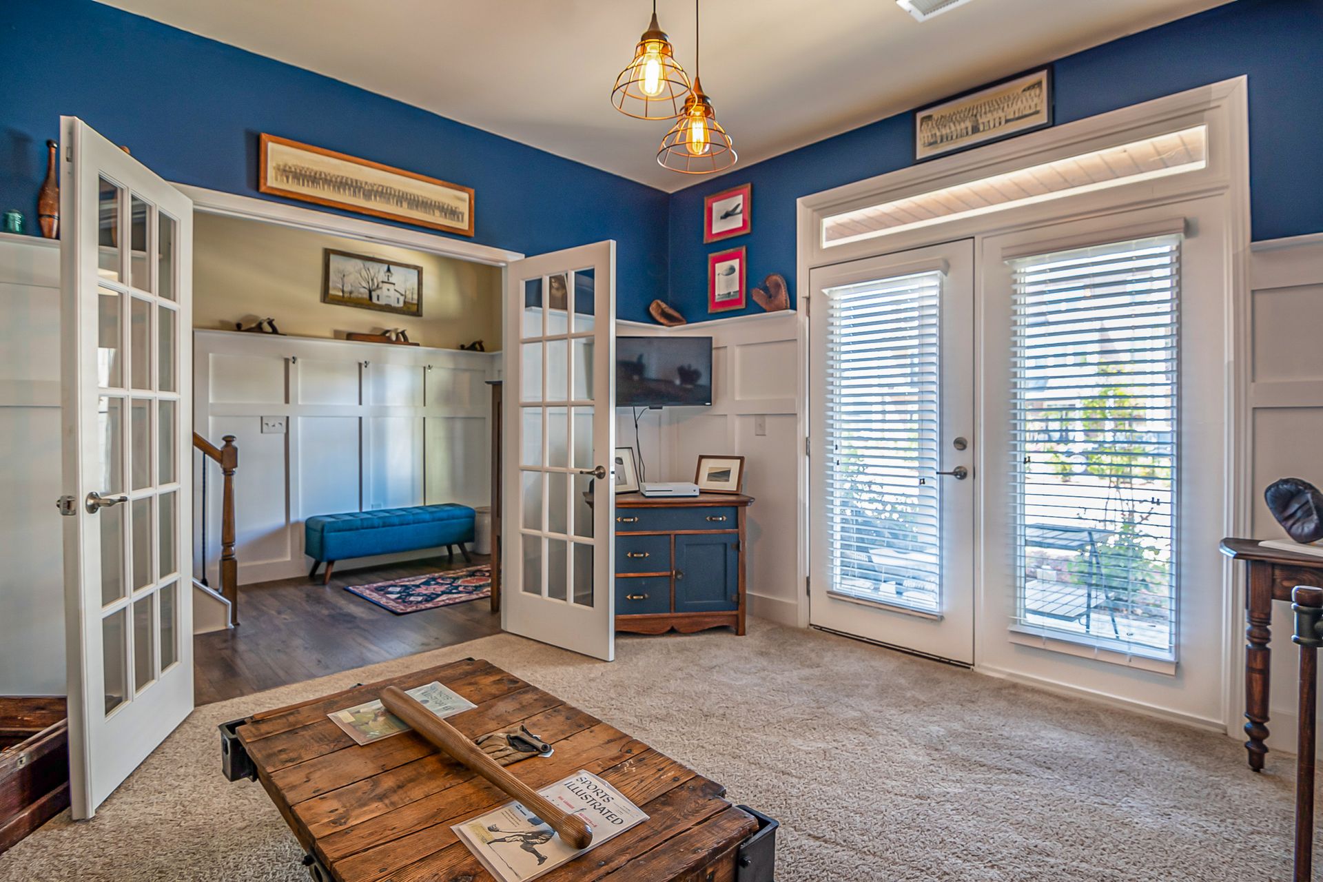Bright and inviting home office with elegant decor and natural light.