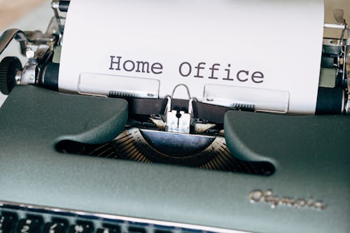 Free Home Office Written with a Typewriter Stock Photo