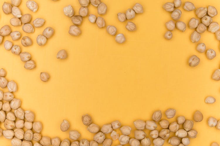 Chickpeas On A Yellow Background