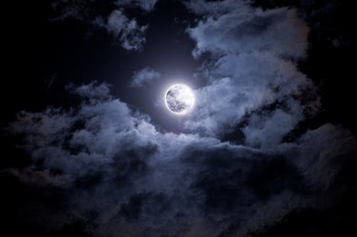 Free stock photo of clouds, full moon, moon