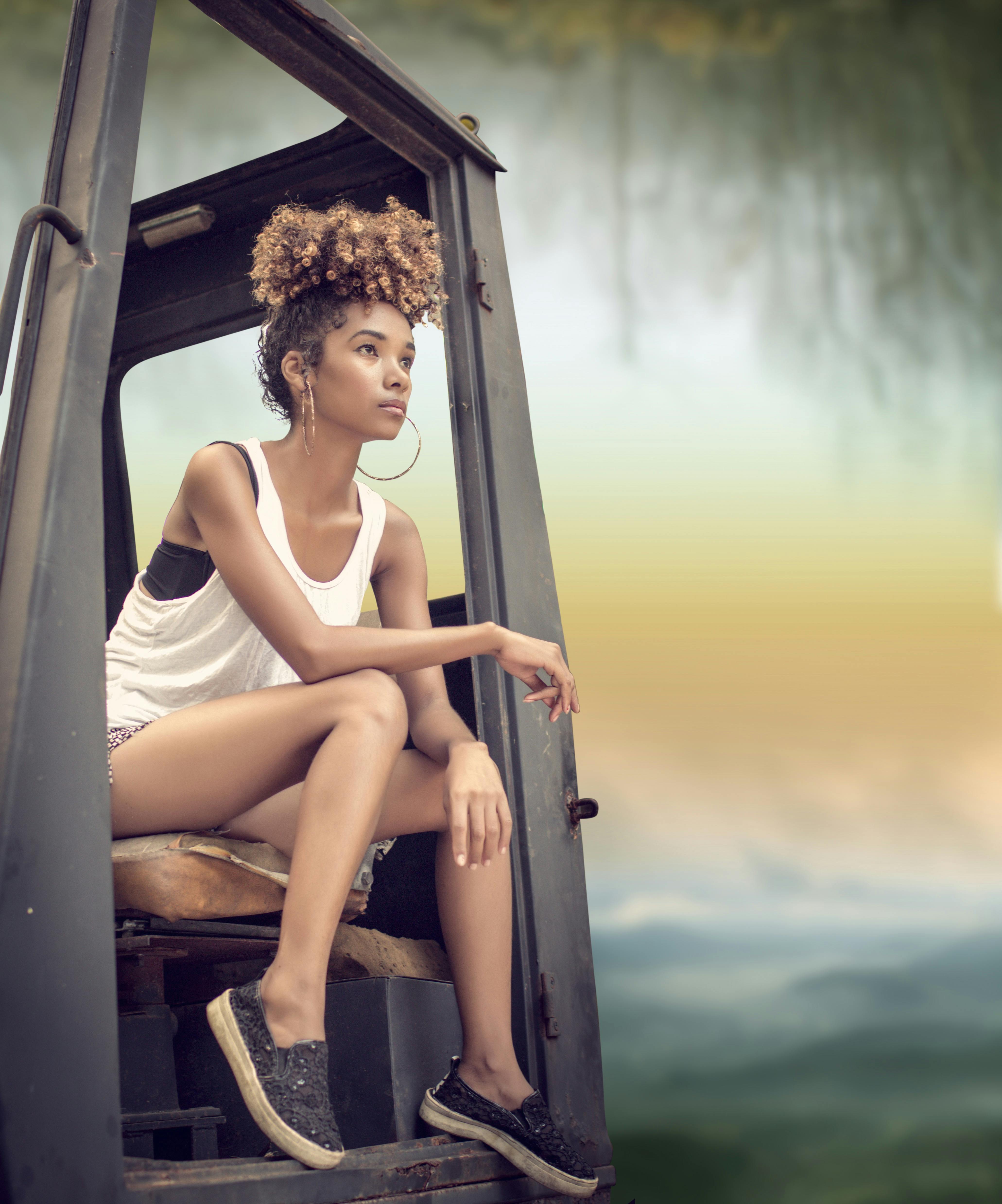 woman sitting on chair