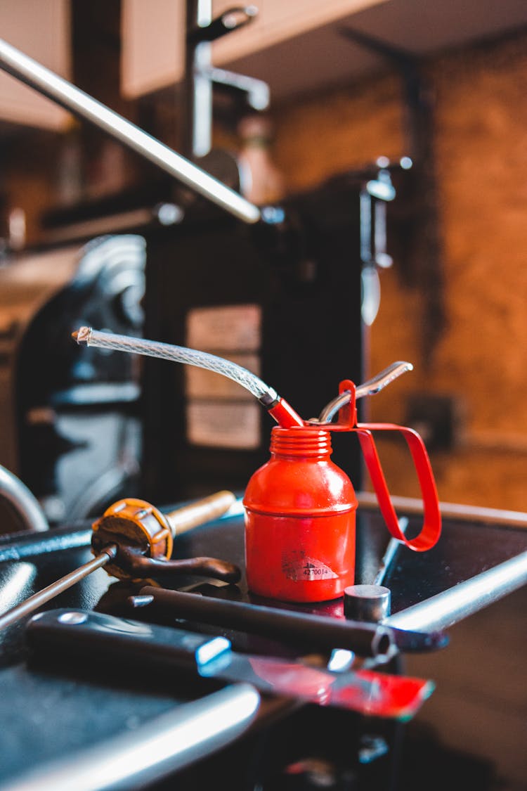 Set Of Printing Tools And Ink Bottle