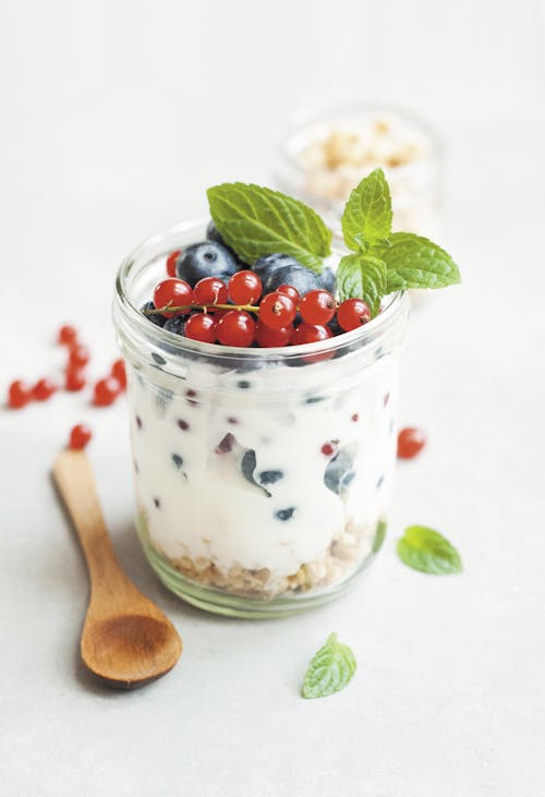 Free Berry Cream Dessert Stock Photo