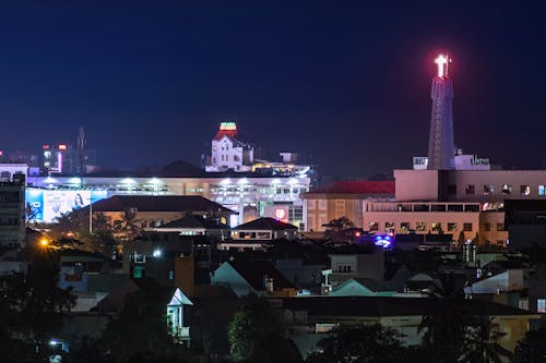 Free stock photo of ánh đèn thành phố, ban đêm, bầu trời buổi tối