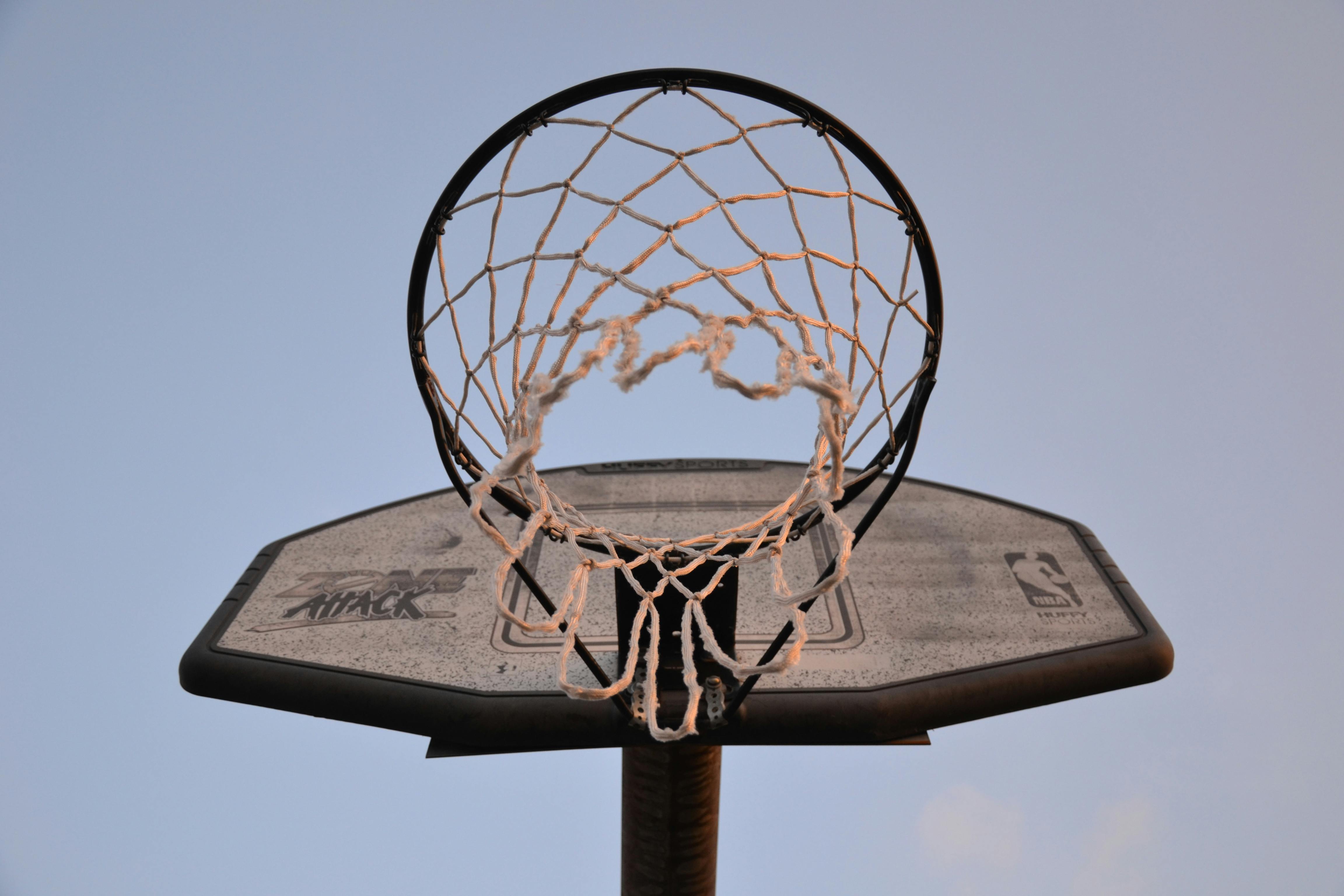 Low-angle Photography of Brown and Black Basketball Hoop