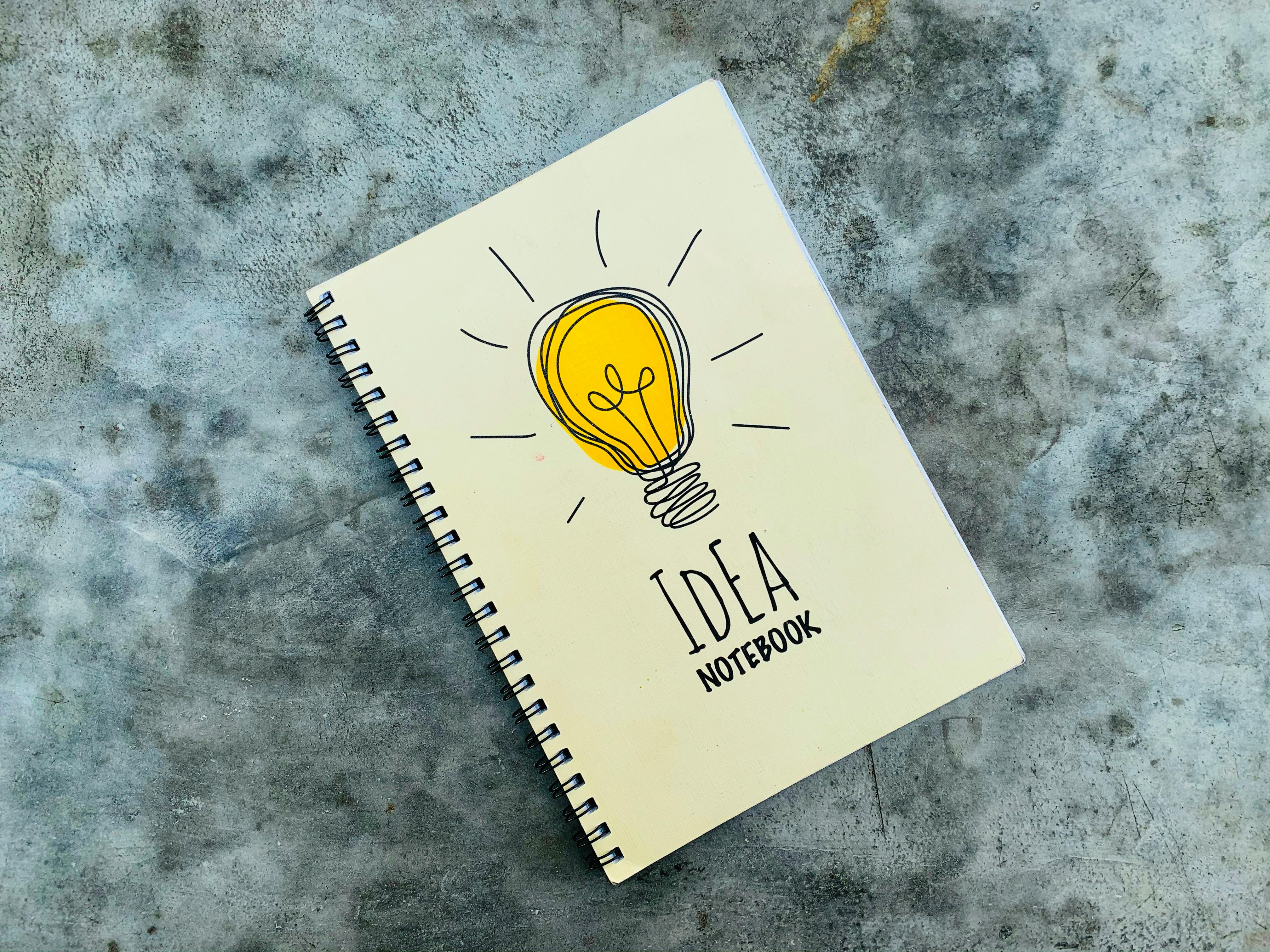 light bulb picture on notebook cover