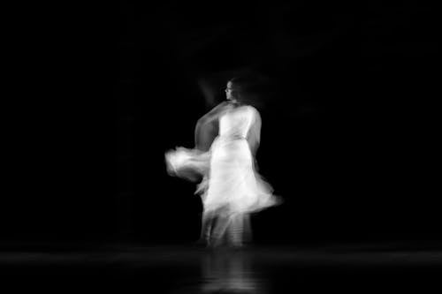Ballerina Dancing in Black and White